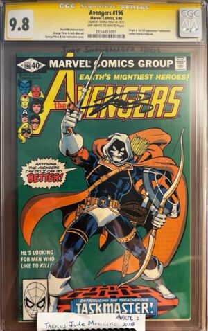 Avengers #196 9.8 CGC SS Signed by George Perez!! KEY:Origin & 1st full app Taskmaster