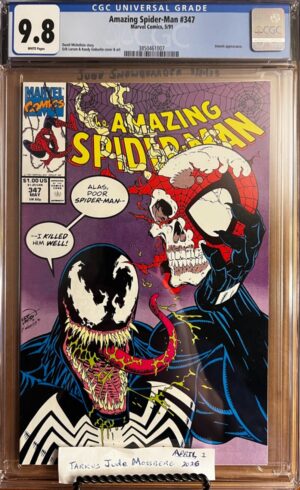 Amazing Spider-Man #347 9.8 CGC KEY: Iconic Skull cover art by Erik Larsen