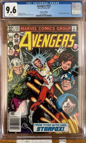 Avengers #232 NEWSSTAND 9.6 CGC KEY: Eros renamed Starfox by Wasp