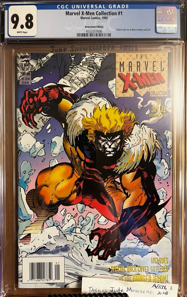 Marvel X-Men Collection #1 NEWSSTAND 9.8 CGC KEY: Collects Jim Lee X-Men trading card art