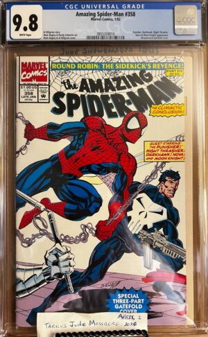 Amazing Spider-Man #358 9.8 CGC KEY: Punisher & Moon Knight Wraparound gatefold cover