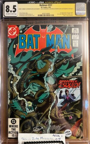 Batman #357 8.5 CGC SS 3X Signed by Gerry Conway, Dick Giordano & Len Wein! KEY: 1st app of Jason Todd & Killer Croc