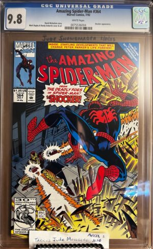 Amazing Spider-Man #364 9.8 CGC KEY: Debut of Scourge of the Underworld's white costume in a story