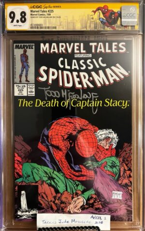 Marvel Tales #225 9.8 CGC SS Signed by Todd McFarlane!  KEY: RARE Cover art by Todd McFarlane