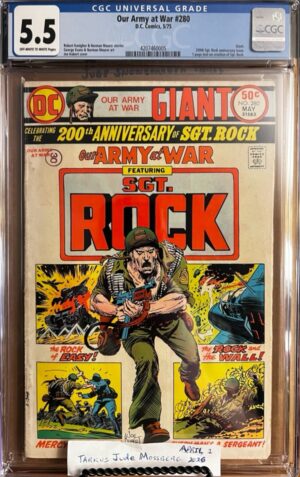 Our Army At War #280 5.5 CGC KEY: Anniversary issue celebrating the 200th app of Sgt. Rock