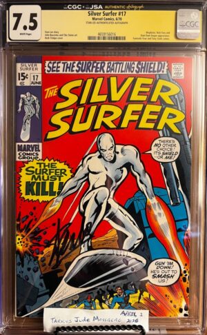 Silver Surfer #17 7.5 CGC SS Signed by Stan Lee! KEY: Mephisto & Nick Fury