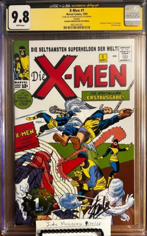 X-Men #1 9.8 CGC SS Signed by Stan Lee KEY: 1999 German edition with Rare HTF Gold Foil Edition!!!