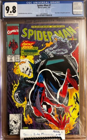 Spider-Man #7 9.8 CGC KEY: Cool Todd McFarlane Ghost Rider & Spider-Man Cover!