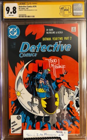 Detective Comics #576 9.8 CGC SS Signed by Todd McFarlane! KEY: 1st Batman Cover Art by Todd McFarlane!