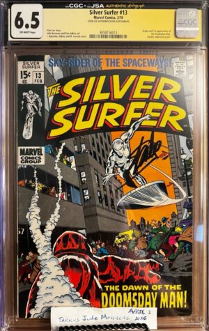 Silver Surfer #13 6.5 CGC SS Signed by Stan Lee! KEY: Origin & 1st app of Doomsday Man