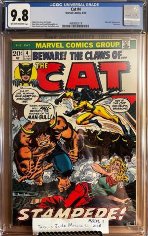 Cat #4 9.8 CGC KEY: 4th app of the Cat, Greer Grant, who later becomes Tigra!