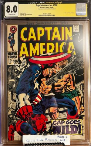Captain America #106 8.0 CGC SS Signed by Stan Lee! KEY: Mao Tse-Tung cameo