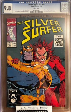 Silver Surfer #45 9.8 CGC KEY: Thanos & Mephisto Cover by Ron Lim