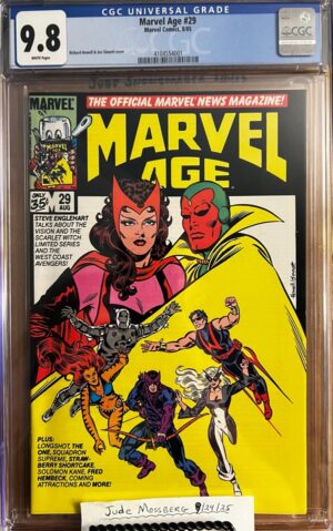 Marvel Age #29 9.8 CGC West Coast Avengers and Vision and the Scarlet Witch cover!