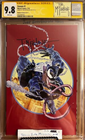 Venom #1 9.8 CGC SS Signed by Todd McFarlane KEY: Vol 4 2018 Mike Mayhew Unknown Comics Variant Cover C