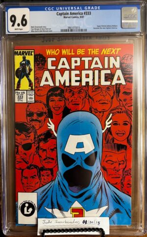 Captain America #333 9.6 CGC KEY: 1st app of John Walker as the fourth Captain America, formerly Super-Patriot