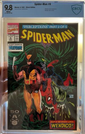 Spider-Man #9 9.8 CBCS KEY: Todd McFarlane Wolverine Cover!