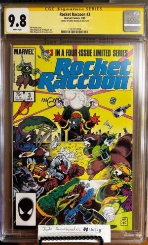 Rocket Raccoon #3 9.8 CGC SS Signed by Mike Mignola KEY: 1st cover app. Lylla