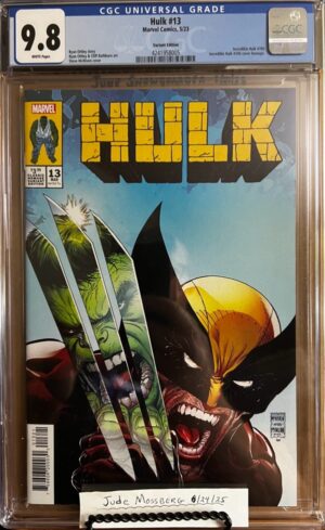 Hulk #13 9.8 CGC Variant KEY: Steve McNiven Incredible Hulk #340 cover homage.
