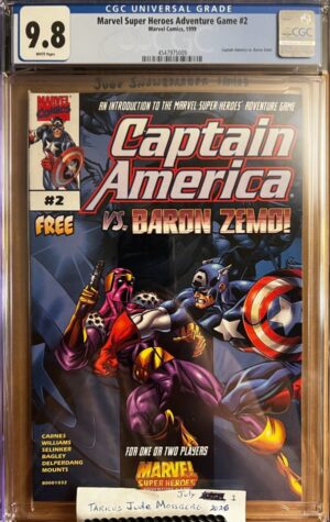 Marvel Super Heroes Adventure Game #2 9.8 CGC  KEY: UNICORN: Only Copy: Captain America vs. Baron Zemo