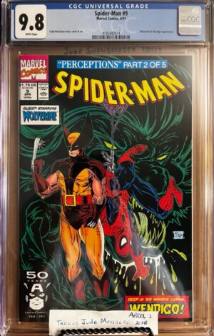 Spider-Man #9 9.8 CGC KEY: Todd McFarlane Wolverine Cover!