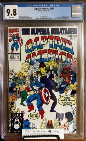 Captain America #390 9.8 CGC KEY: 1st app of Superia, a time-traveling terrorist who strives toward a future ruled by women