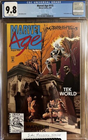 Marvel Age #115 9.8 CGC Partial photo cover: Rise of the Midnight Sons! Ron Garney cover