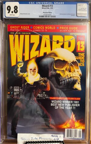 Wizard #13 NEWSSTAND 9.8 CGC KEY: Fold out poster by Nelson DeCastro included