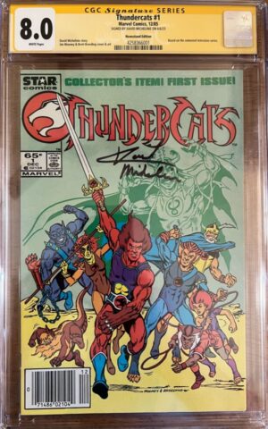 Thundercats #1 NEWSSTAND 8.0 SS Signed by David Michelinie! KEY: 1st team app of the Thundercats
