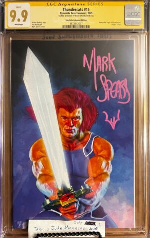 Thundercats #15 9.8 CGC SS Signed & Sketched by Mark Spears! KEY: Epic Entertainment Edition: Blue Background (Ltd. to 400)