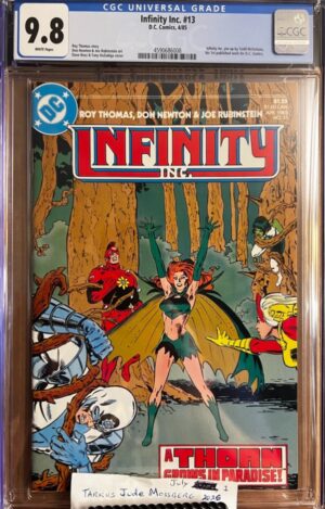 Infinity Inc. #13 9.8 CGC KEY: 1stpublished artwork for DC Comics by Todd McFarlane