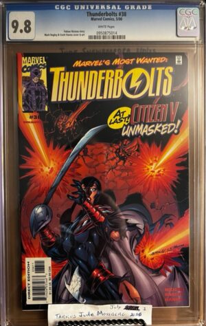 Thunderbolts #38 9.8 CGC KEY: 1st app of new Scourge/Citizen V reveals her identity!