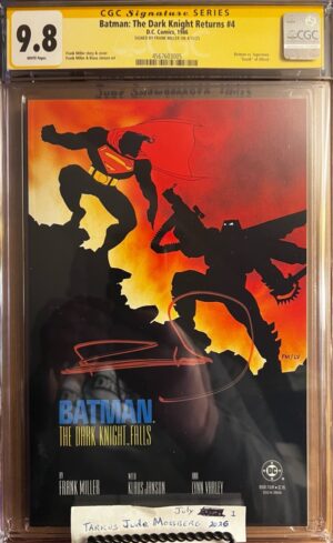 Batman: The Dark Knight Returns #4 9.8 CGC SS Signed by Frank Miller! KEY: Classic battle of Batman vs Superman