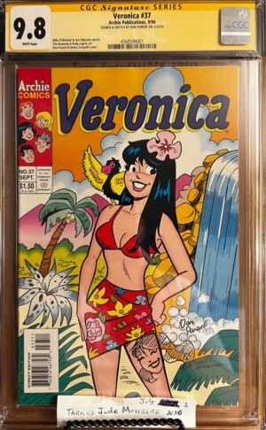 Veronica #37 9.8 CGC SS Signed & Sketched by Dan parent! KEY: Iconic Cover!