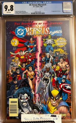 DC Versus Marvel #1 NEWSSTAND 9.8 CGC KEY: 1st in-continuity crossover by DC and Marvel!