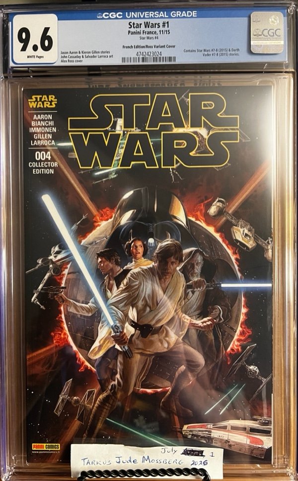 Star Wars #1 French/Collectors Edition 9.6 CGC KEY: Marvel Vol 2, 2015 1:75 Ross Variant Cover!