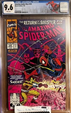 Amazing Spider-Man #335 9.6 CGC KEY: Sinister Six & Shocker app, Captain America cameo.