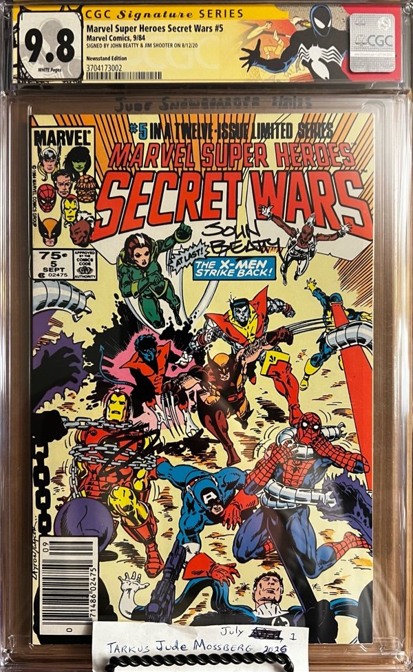 Marvel Super Heroes Secret Wars #5 NEWSSTAND 9.8 CGC SS Signed by Jim Shooter & John Beatty