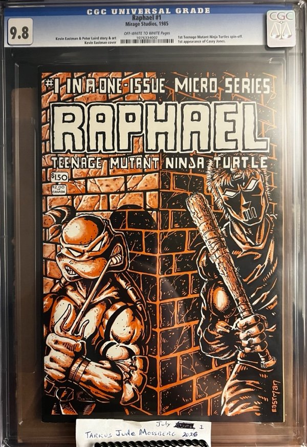 Raphael #1 9.8 CGC! KEY: 1st app & cover of Casey Jones