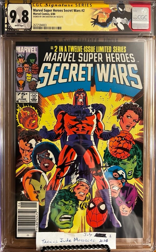 Marvel Super Heroes Secret Wars #2 NEWSSTAND 9.8 CGC SS Signed by Jim Shooter KEY: UNICORN!!