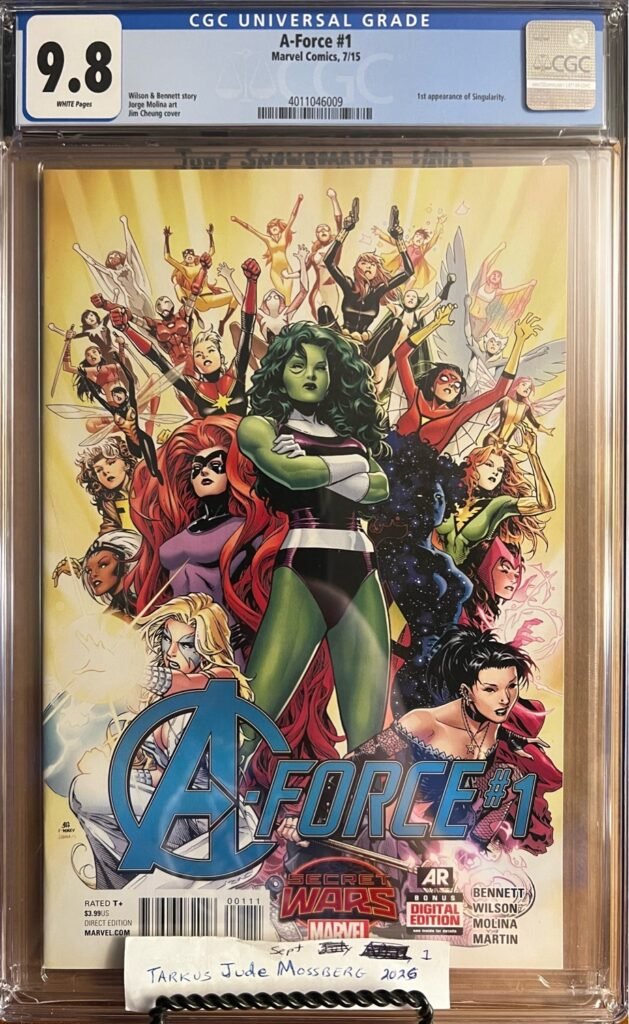 A-Force #1 9.8 CGC KEY: 1st cameo app of Singularity