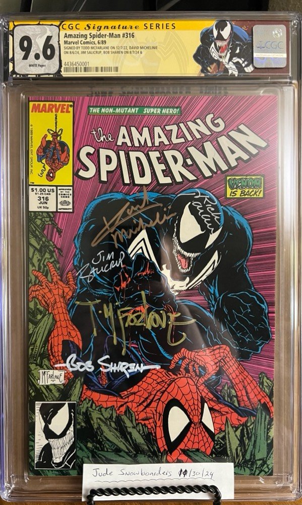Amazing Spider-Man #316 9.6 CGC SS 5X Signed by McFarlane, Michelinie, Salicrup, Sharen, & Parker!