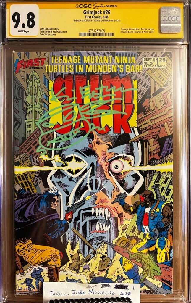 Grimjack #26 9.8 CGC Signed & Sketched by Kevin Eastman! KEY: Early TMNT