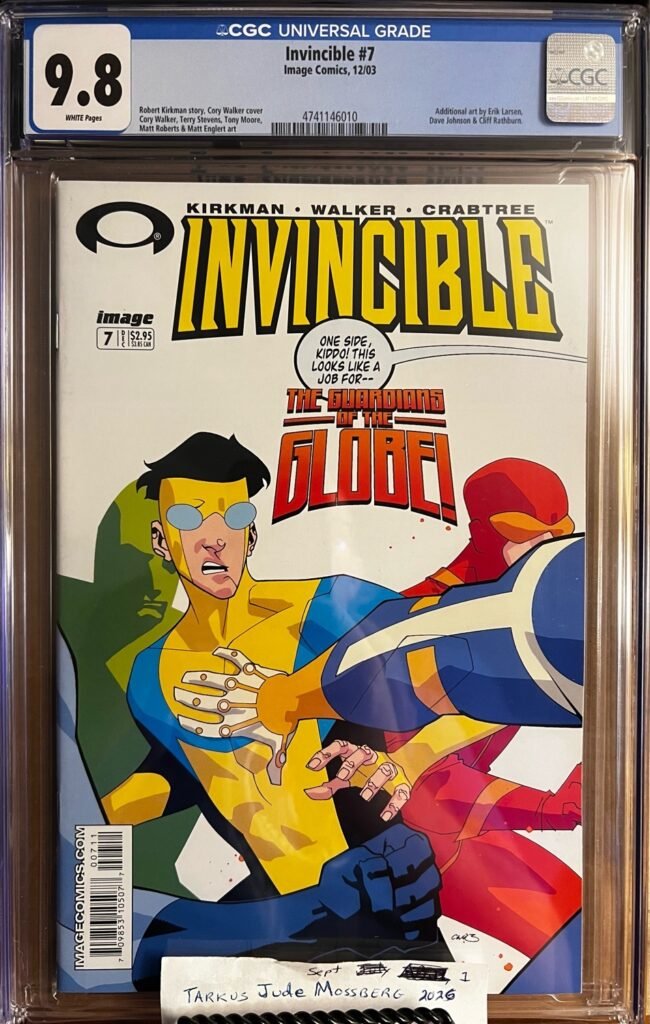 Invincible #7 9.8 CGC KEY: 1st app of Bi-Plane/Kursk. 1st team app and death of the Guardians of the Globe
