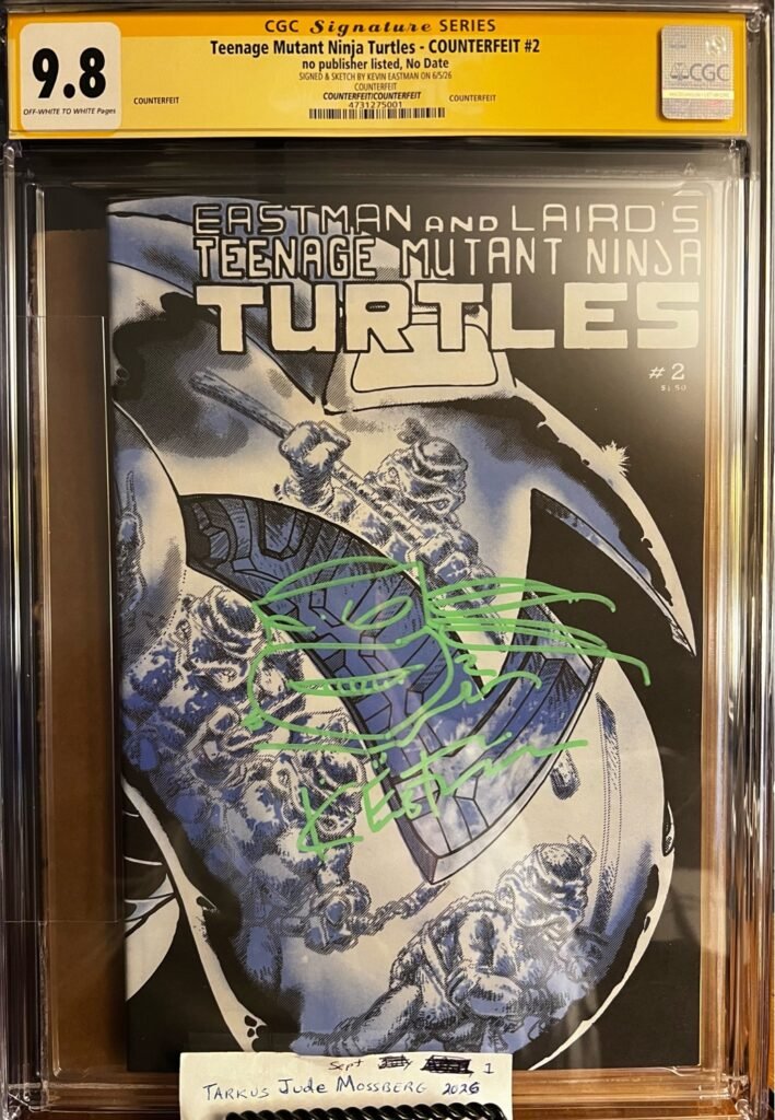 Teenage Mutant Ninja Turtles #2 9.8 CGC SS Signed & Sketched by Kevin Eastman! KEY: Rare HTF 1980s COUNTER.FEIT!!!