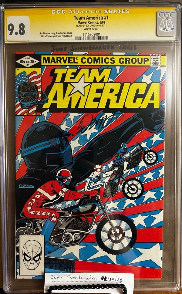 Team America #1 9.8 CGC SS Signed by Bob Layton! KEY: Frank Miller Cover!