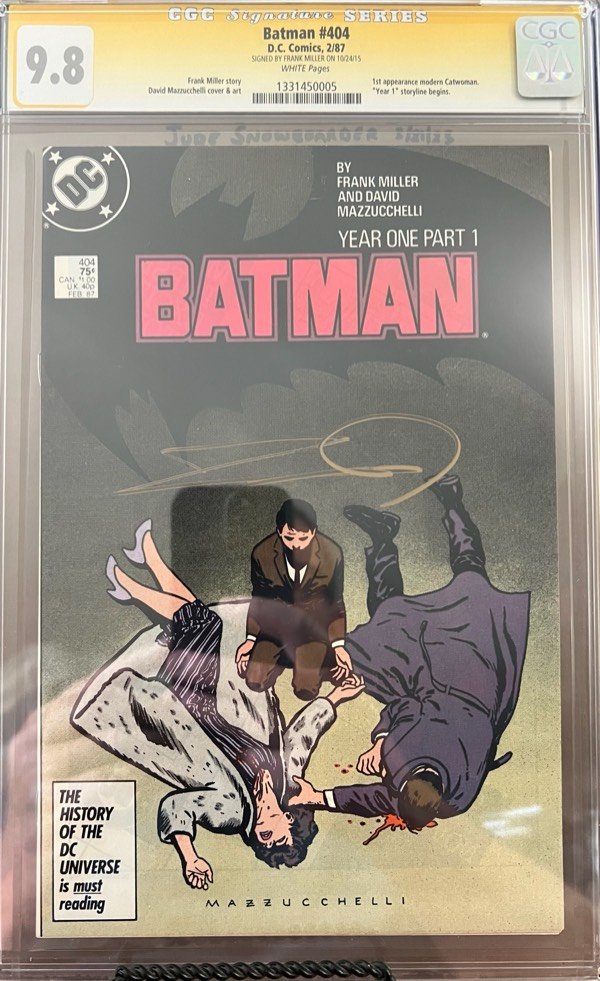 Batman #404 9.8 CGC SS Signed by Frank Miller! KEY: "Year One" part 1
