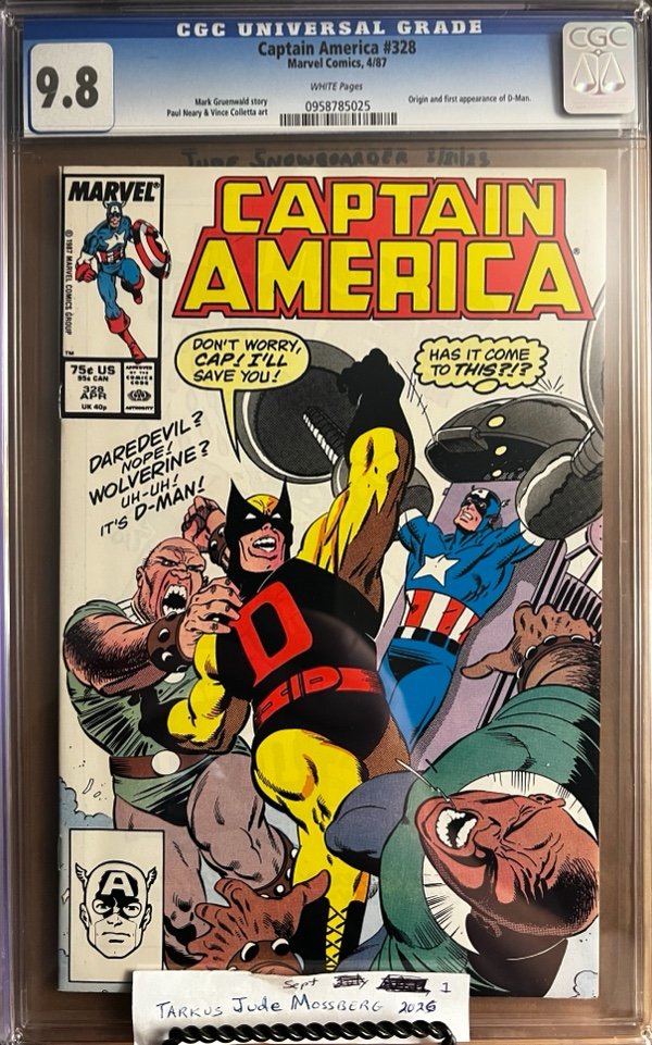 Captain America #328 9.8 CGC KEY: 1st app and origin of D-Man